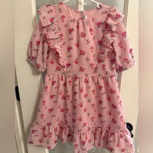 Janie and Jack Pink Floral Ruffle Dress
